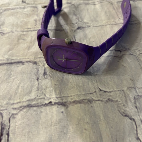 CONVERSE QUARTZ MOVEMENT PURPLE SILICONE STRAP WATCH - Picture 7 of 10